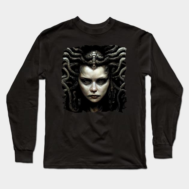 HR Giger - Medusa Long Sleeve T-Shirt by Mikaeus